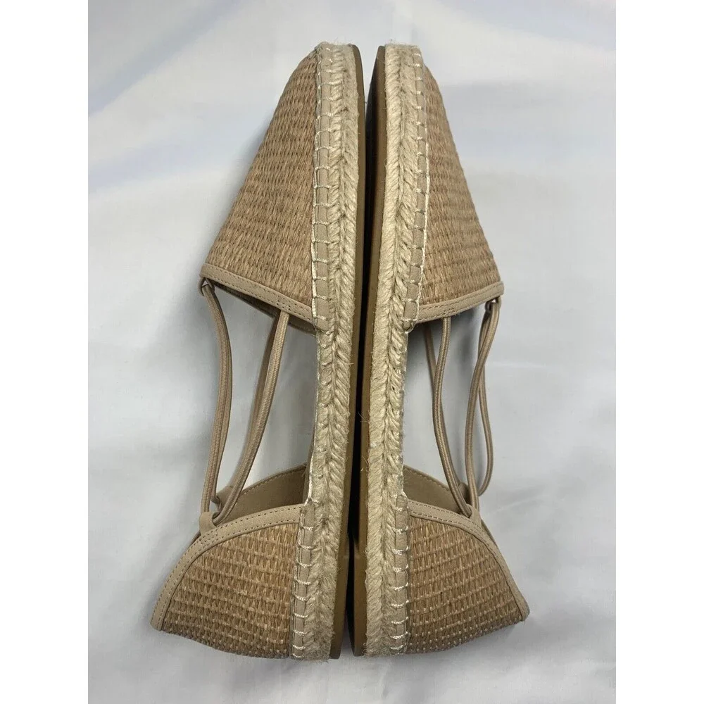 Eileen Fisher Lee Raffia Ballerina Espadrille Flat Shoes Womens 10 Natural NEW